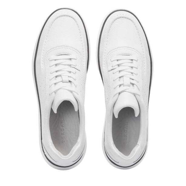 Beyaz Hakiki Deri Erkek Sneaker - E25I1AY57212-A26 - 5