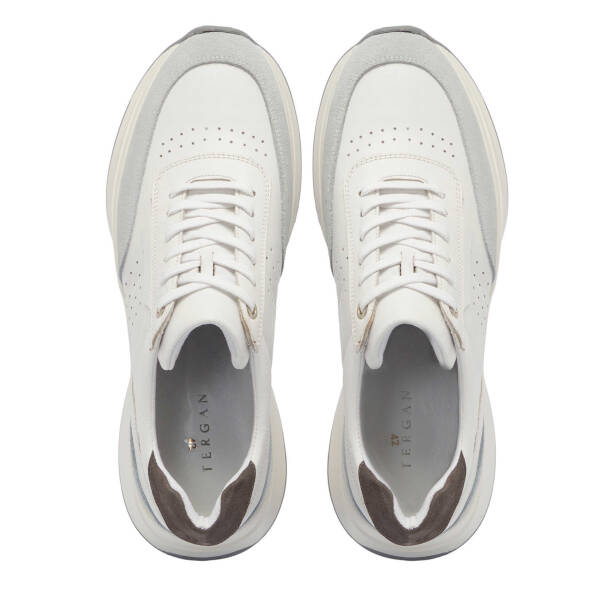 Beyaz Hakiki Deri Erkek Sneaker - E25I1AY57217-W25 - 5