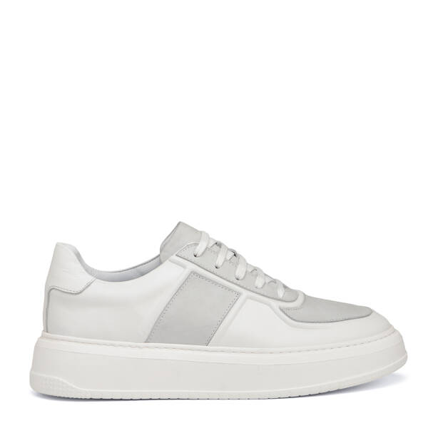 Beyaz Hakiki Deri Erkek Sneaker - E25I1AY57235-B32 