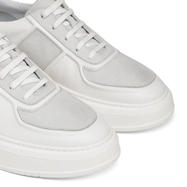 Beyaz Hakiki Deri Erkek Sneaker - E25I1AY57235-B32 - 3