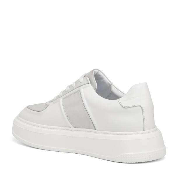 Beyaz Hakiki Deri Erkek Sneaker - E25I1AY57235-B32 - 4