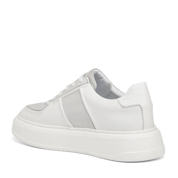 Beyaz Hakiki Deri Erkek Sneaker - E25I1AY57235-B32 - 4