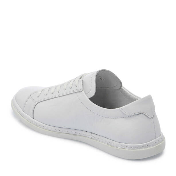 Beyaz Hakiki Deri Erkek Sneaker - E25I1AY57267-A26 - 3