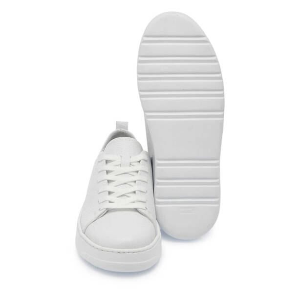 Beyaz Hakiki Deri Erkek Sneaker - E25I1AY57268-A26 - 4