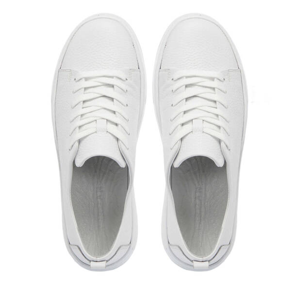 Beyaz Hakiki Deri Erkek Sneaker - E25I1AY57268-A26 - 5