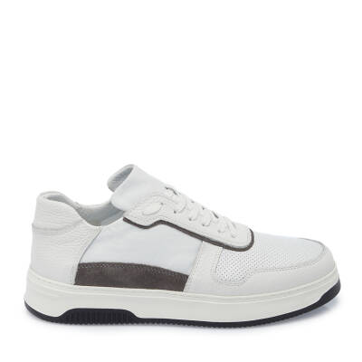 Beyaz Deri Erkek Sneaker - E25I1AY57270-A26 - 3