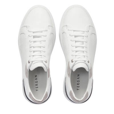 Beyaz Deri Erkek Sneaker - E25I1AY57272-A26 - 5