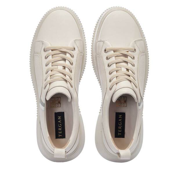 Beyaz Hakiki Deri Erkek Sneaker - E25I1AY57279-N3O - 5