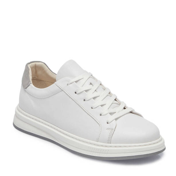 Beyaz Hakiki Deri Erkek Sneaker - E25I1AY57285-A26 - Tergan