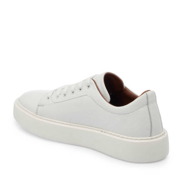 Beyaz Hakiki Deri Erkek Sneaker - E25I1AY57301-B69 - 2