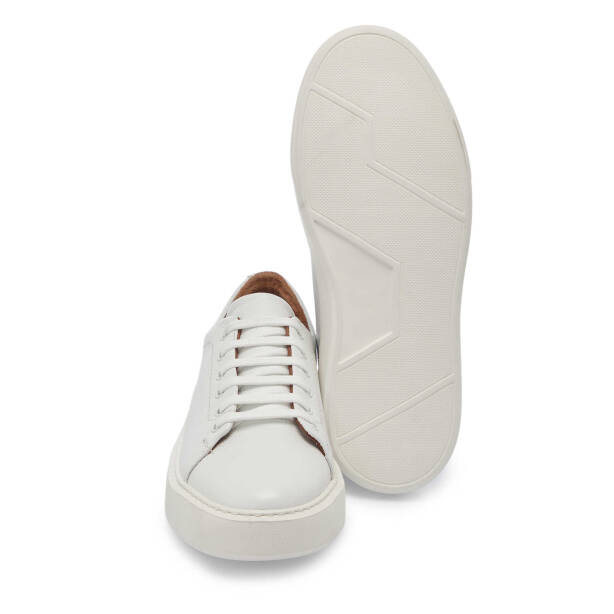 Beyaz Hakiki Deri Erkek Sneaker - E25I1AY57301-B69 - 4