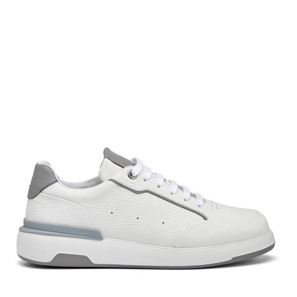 Beyaz Hakiki Deri Erkek Sneaker - E25I1AY57316-A26 - 1