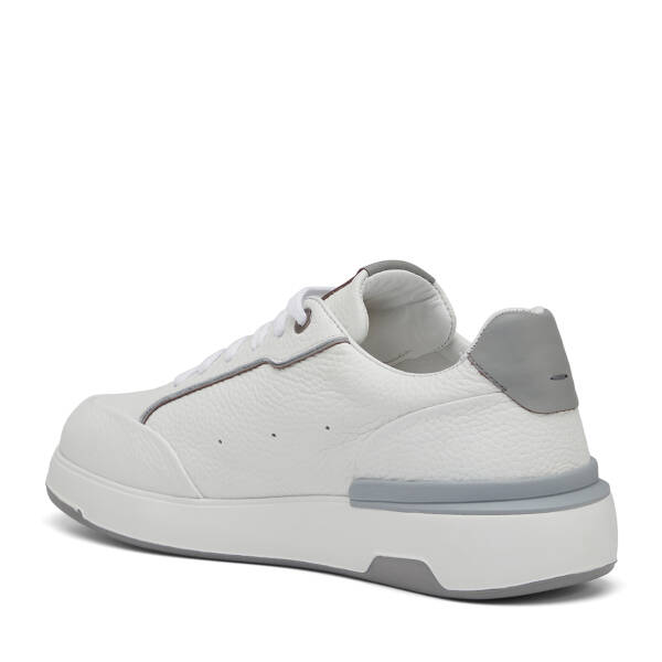 Beyaz Hakiki Deri Erkek Sneaker - E25I1AY57316-A26 - 4