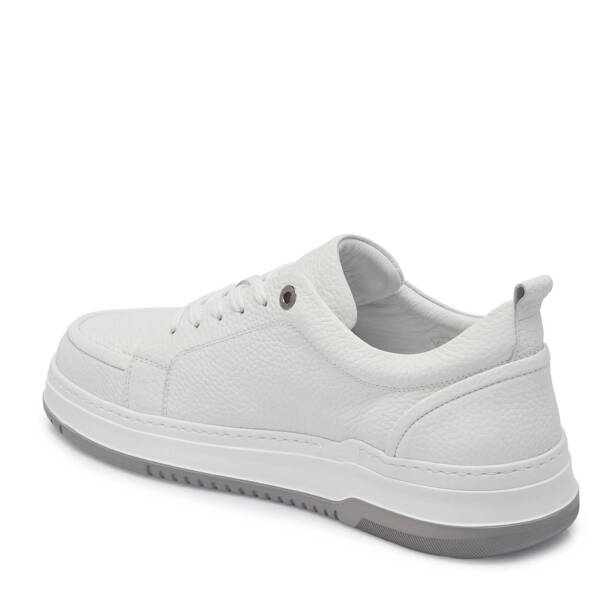 Beyaz Hakiki Deri Erkek Sneaker - E25I1AY57318-A26 - 3