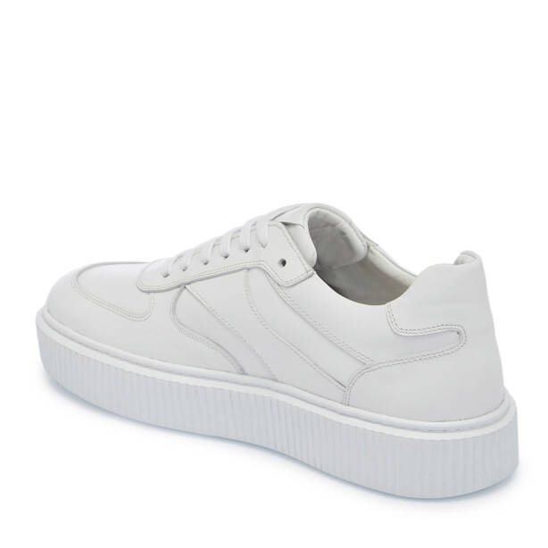Beyaz Hakiki Deri Erkek Sneaker - E25I1AY57335-L80 - 3