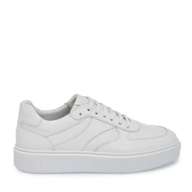 Beyaz Hakiki Deri Erkek Sneaker - E25I1AY57335-L80 