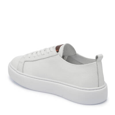Beyaz Deri Erkek Sneaker - E25I1AY57348-B69 - 2