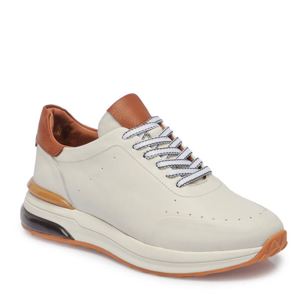 Beyaz Hakiki Deri Erkek Sneaker - E25S1AY57528-N3O - Tergan