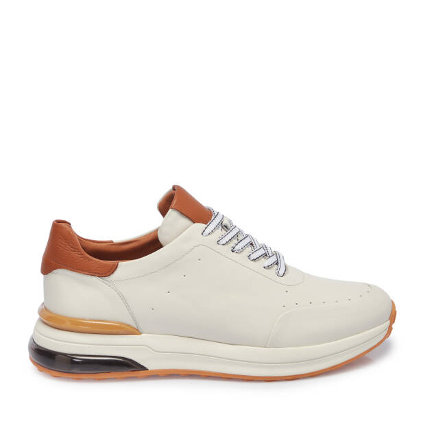 Beyaz Hakiki Deri Erkek Sneaker - E25S1AY57528-N3O - Tergan