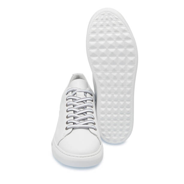 Beyaz Deri Erkek Sneaker - E25S1AY57529-A26 - 4