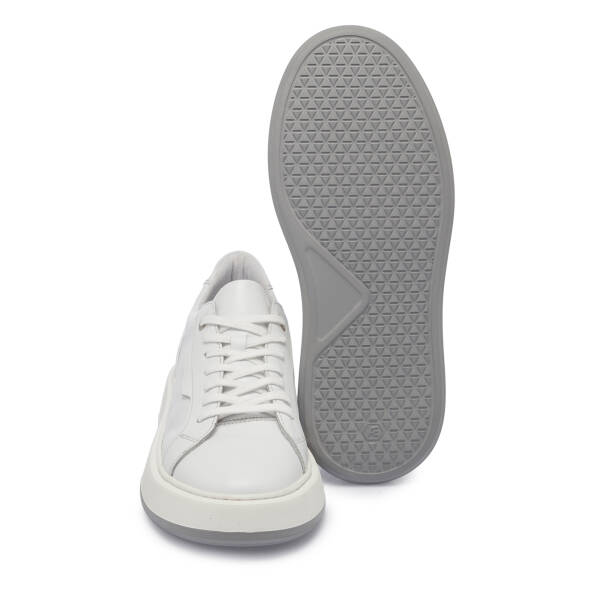 Beyaz Deri Erkek Sneaker - E25S1AY57537-A26 - 4