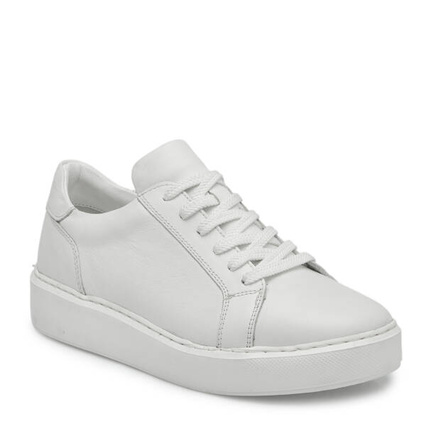 Beyaz Hakiki Deri Erkek Sneaker - E25S1AY57538-A26 - 2