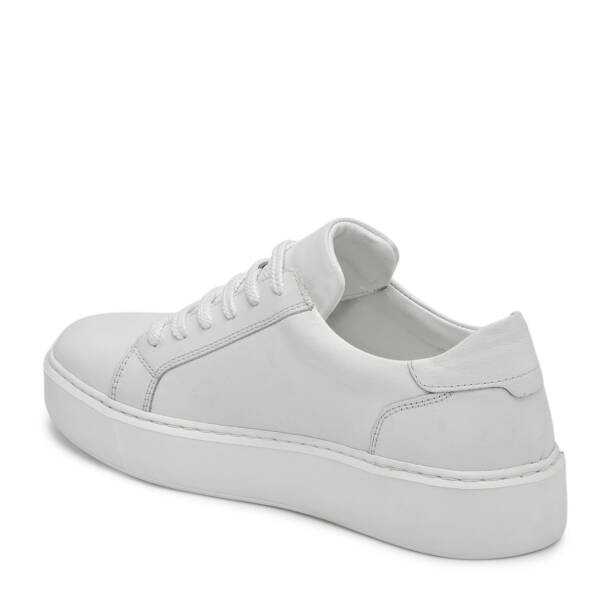 Beyaz Hakiki Deri Erkek Sneaker - E25S1AY57538-A26 - 3