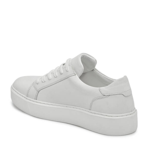 Beyaz Hakiki Deri Erkek Sneaker - E25S1AY57538-A26 - 3