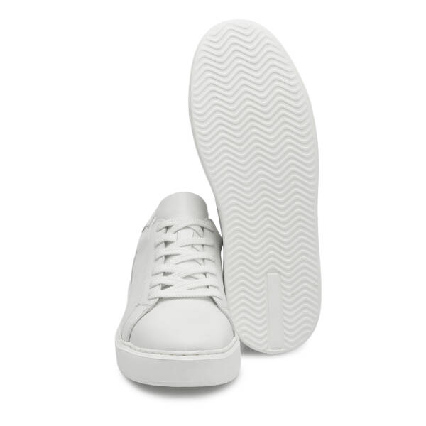 Beyaz Hakiki Deri Erkek Sneaker - E25S1AY57538-A26 - 4