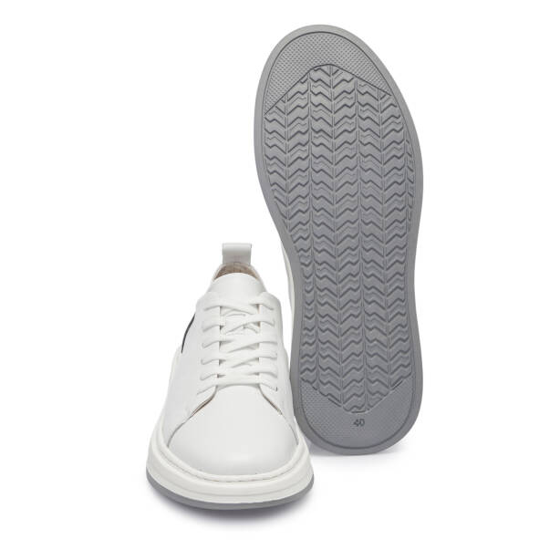 Beyaz Deri Erkek Sneaker - E25S1AY57544-A26 - 4