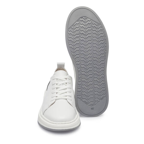 Beyaz Deri Erkek Sneaker - E25S1AY57544-A26 - 4
