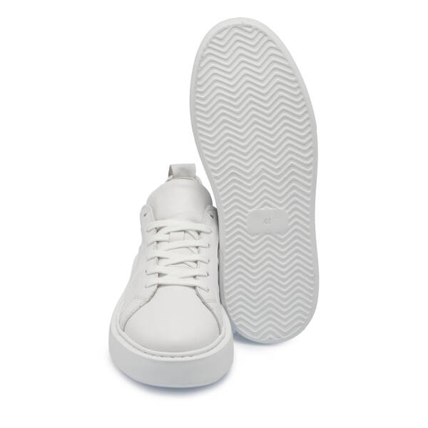 Beyaz Deri Erkek Sneaker - E25S1AY57545-A26 - 4
