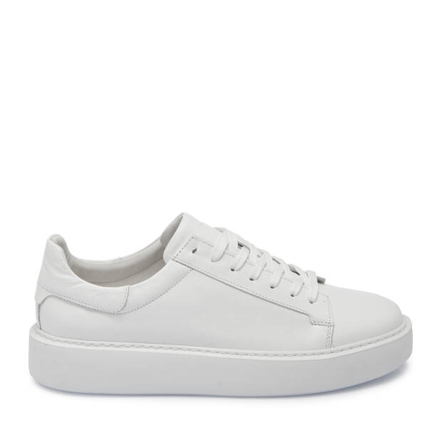 Beyaz Deri Erkek Sneaker - E25S1AY57546-A26 - 3
