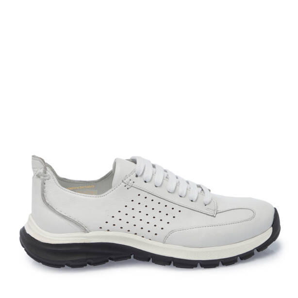 Beyaz Deri Erkek Sneaker - E25S1AY57552-A26 - 3