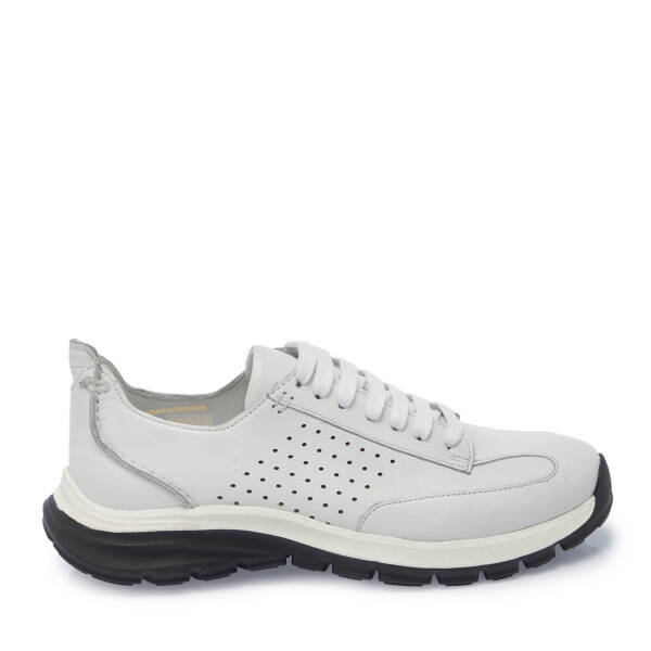 Beyaz Deri Erkek Sneaker - E25S1AY57552-A26 - 3