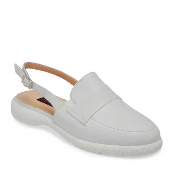 Beyaz Hakiki Deri Kadın Babet - K24I1AY67344-A26 - 2