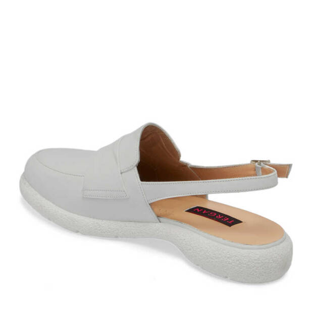 Beyaz Hakiki Deri Kadın Babet - K24I1AY67344-A26 - 3