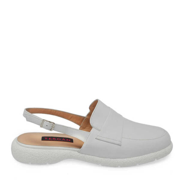 Beyaz Hakiki Deri Kadın Babet - K24I1AY67344-A26 - 1