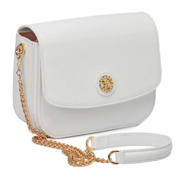 Beyaz Deri Kadın Çapraz Askılı Çanta - S24K1BC79933-S8V - 2