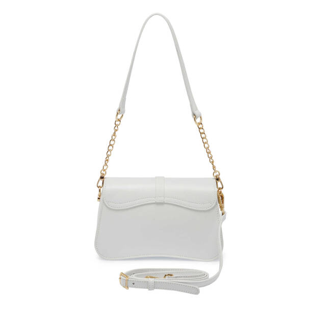 Beyaz Deri Kadın Çapraz Askılı Çanta - S24K1BC80221-B58 - 3