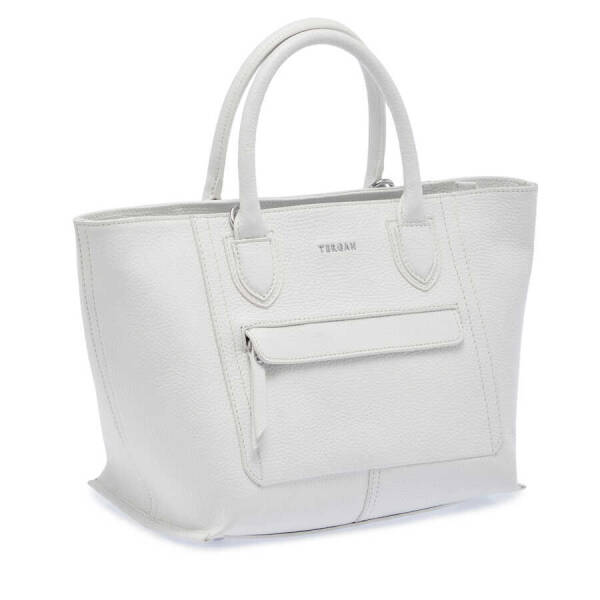 Beyaz Deri Kadın Çapraz Askılı Çanta - S24Y1BC80283-B69 - 2