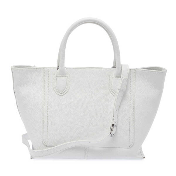 Beyaz Deri Kadın Çapraz Askılı Çanta - S24Y1BC80283-B69 - 3