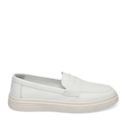  Beyaz Deri Kadın Casual Ayakkabı - K24I1AY67095-A26 - 3