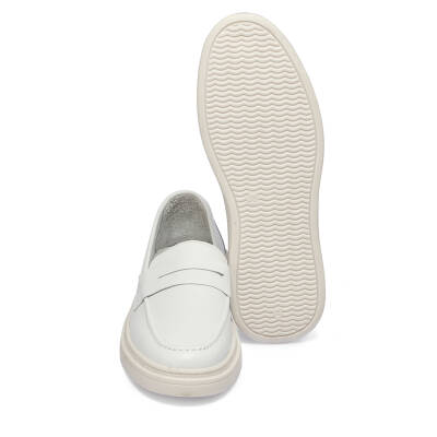  Beyaz Deri Kadın Casual Ayakkabı - K24I1AY67095-A26 - 4