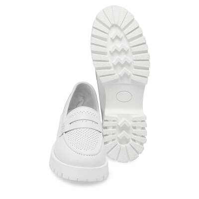  Beyaz Deri Kadın Casual Ayakkabı - K24I1AY67098-A26 - 4
