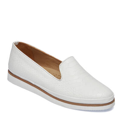  Beyaz Deri Kadın Casual Ayakkabı - K24I1AY67113-A26 