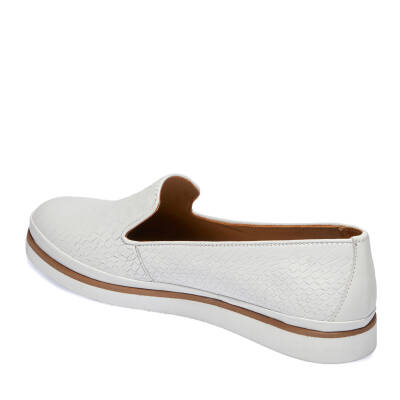  Beyaz Deri Kadın Casual Ayakkabı - K24I1AY67113-A26 - 2