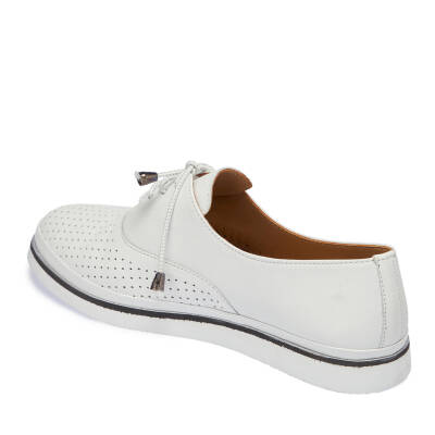  Beyaz Deri Kadın Casual Ayakkabı - K24I1AY67114-A26 - 2