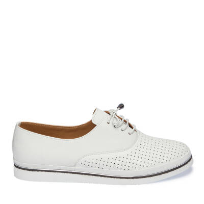  Beyaz Deri Kadın Casual Ayakkabı - K24I1AY67114-A26 - 3