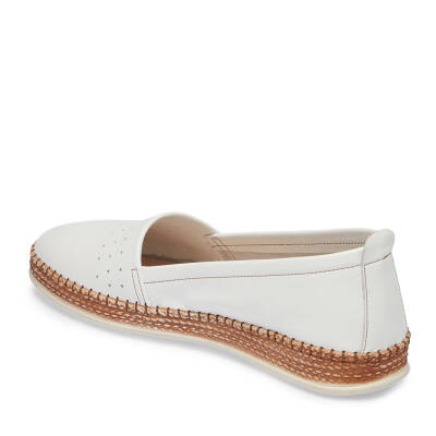  Beyaz Deri Kadın Casual Ayakkabı - K24I1AY67225-A26 - 2
